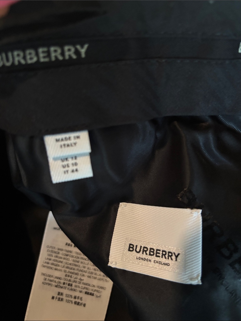 Burberry Wool Black Cropped Dress Pants for Women - Picture 10 of 12